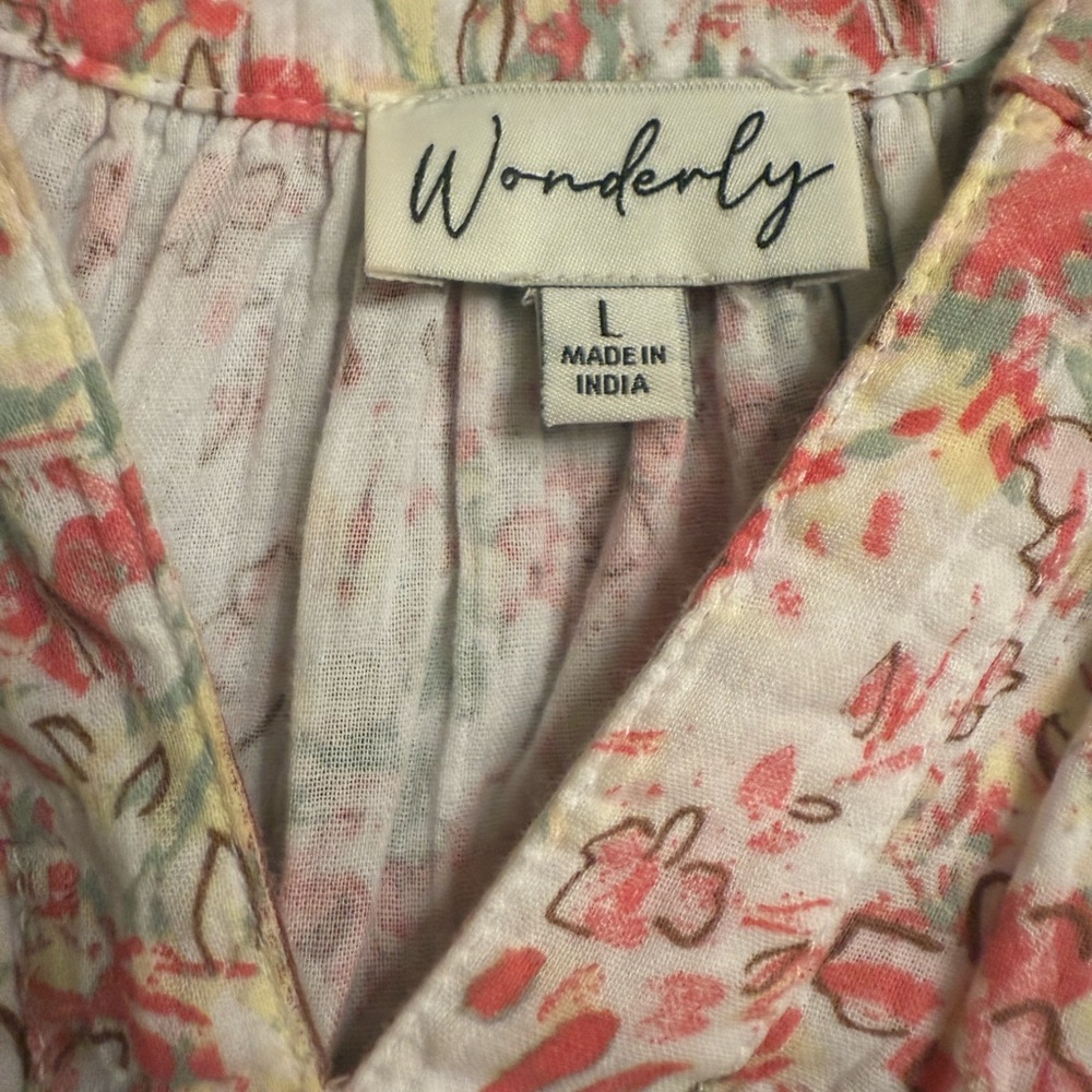 Wonderly Floral Midi Dress in Pink and Cream - Picture 3 of 3